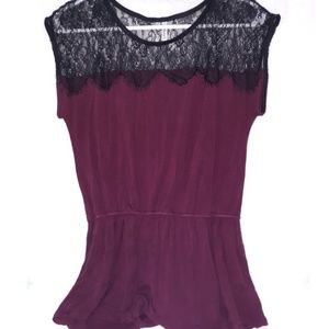 maroon lace top